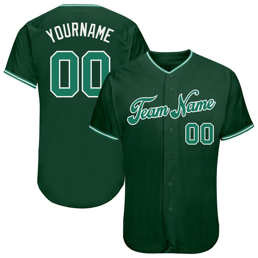 Custom Green Kelly Green-White Authentic Baseball Jersey - Sky-Custom