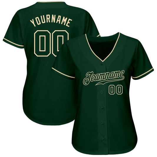 Custom Green Green-Cream Authentic Baseball Jersey - Sky-Custom