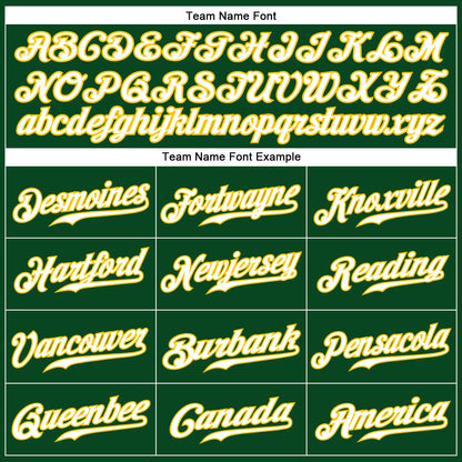 Custom Green White Pinstripe White-Gold Authentic Baseball Jersey - Sky-Custom