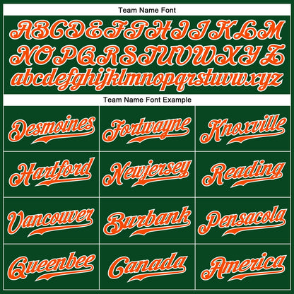 Custom Green White Pinstripe Orange-White Authentic Baseball Jersey - Sky-Custom