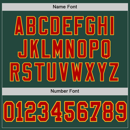 Custom Green Red-Gold Mesh Authentic Football Jersey - Sky-Custom