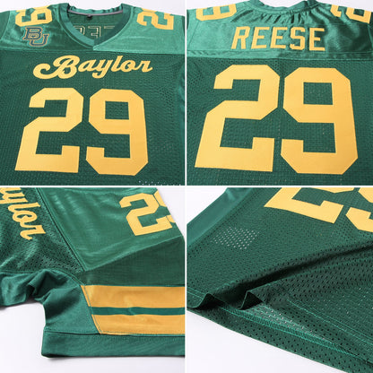 Custom Green Gold Mesh Authentic Football Jersey - Sky-Custom