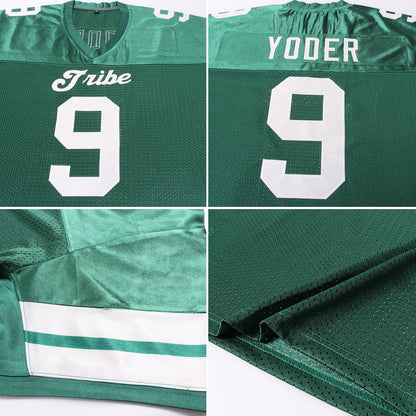 Custom Green Cream Mesh Authentic Football Jersey - Sky-Custom