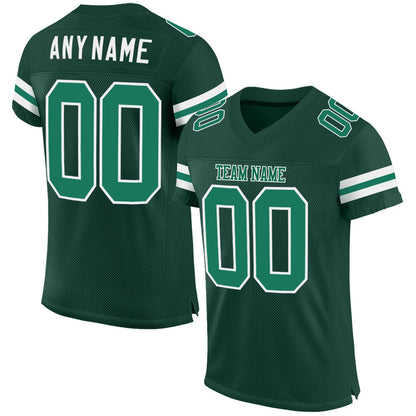 Custom Green Kelly Green-White Mesh Authentic Football Jersey - Sky-Custom