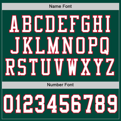 Custom Green White-Red Mesh Authentic Throwback Football Jersey - Sky-Custom