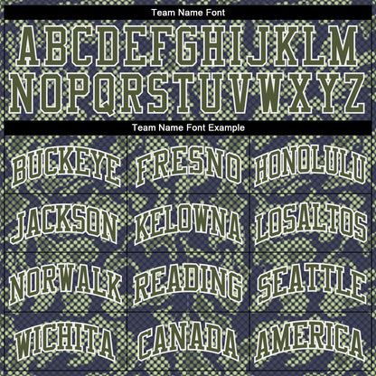 Custom Green Olive-Navy Round Neck Sublimation Basketball Suit Jersey - Sky-Custom