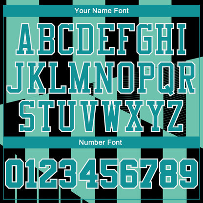 Custom Green Aqua-Black Round Neck Sublimation Basketball Suit Jersey - Sky-Custom