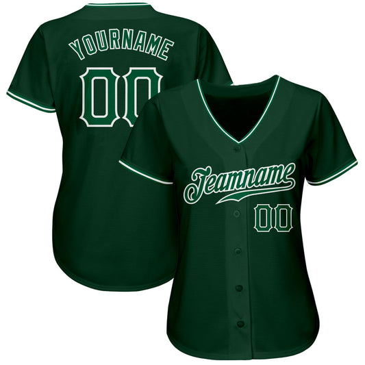 Custom Green Kelly Green-White Authentic Baseball Jersey - Sky-Custom
