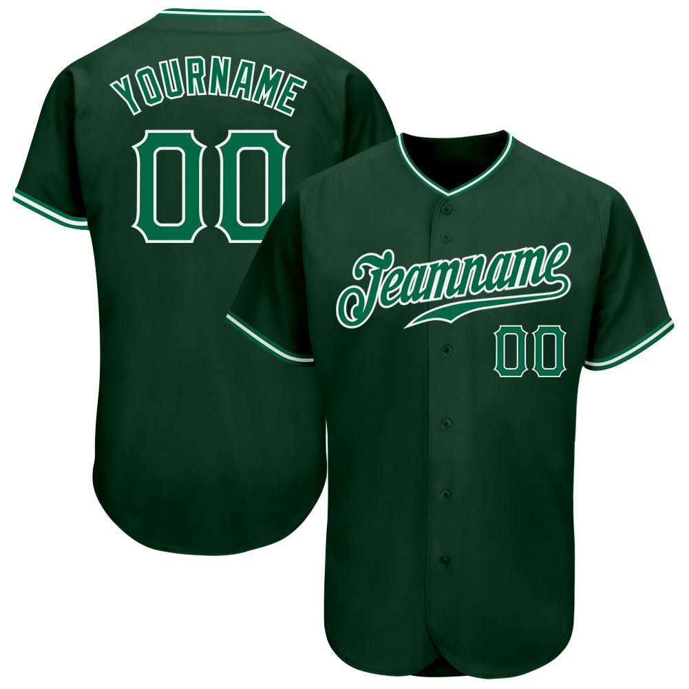Custom Green Kelly Green-White Authentic Baseball Jersey - Sky-Custom