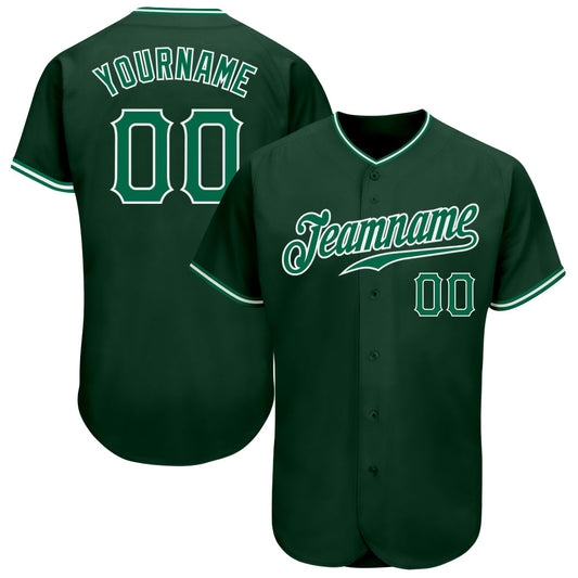 Custom Green Kelly Green-White Authentic Baseball Jersey - Sky-Custom