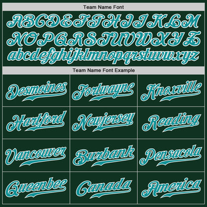 Custom Green Teal-White Authentic Baseball Jersey - Sky-Custom