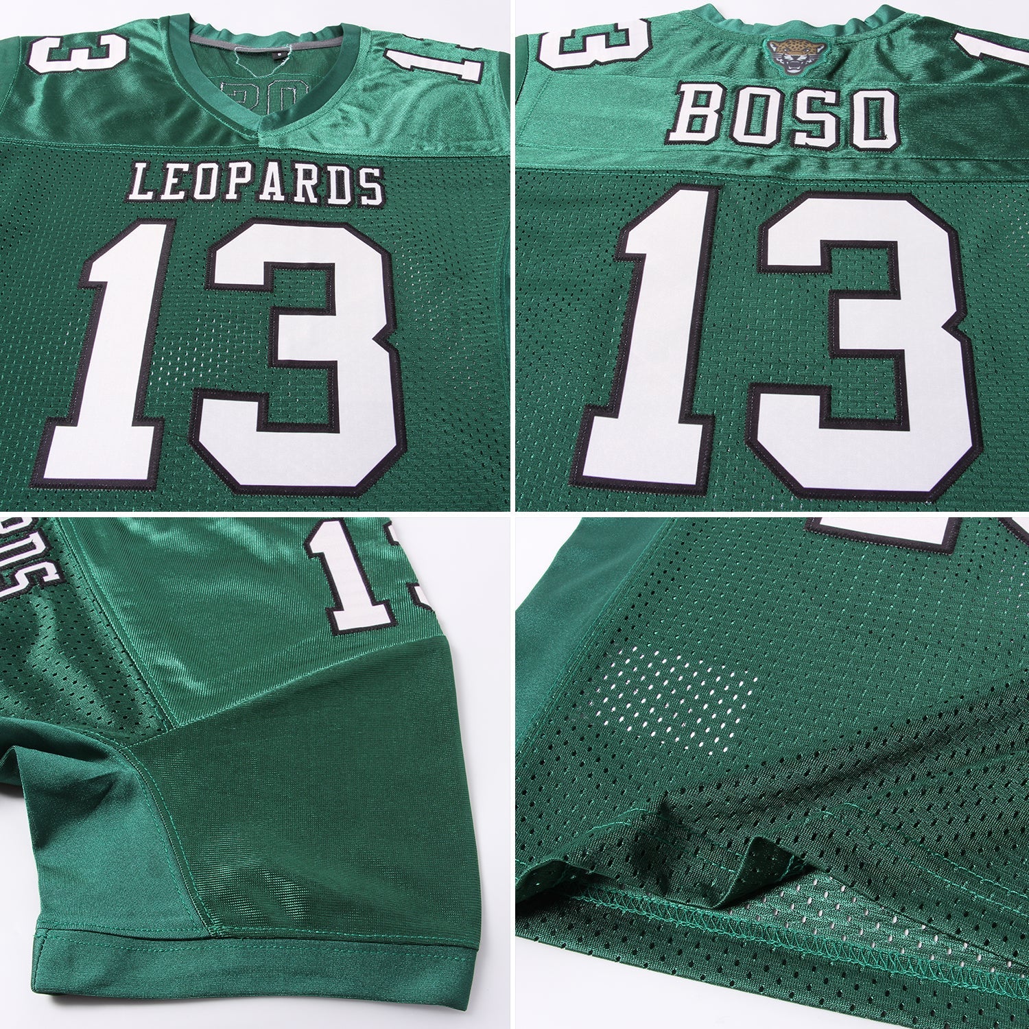 Custom Green Cream-Black Mesh Authentic Football Jersey - Sky-Custom