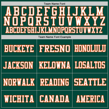 Custom Green Orange-White Mesh Authentic Football Jersey - Sky-Custom