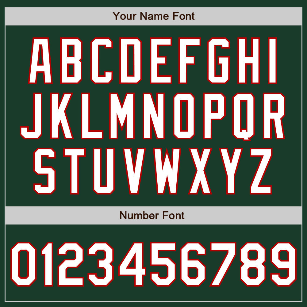 Custom Green White-Red Authentic Baseball Jersey - Sky-Custom