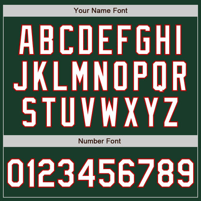 Custom Green White-Red Authentic Baseball Jersey - Sky-Custom