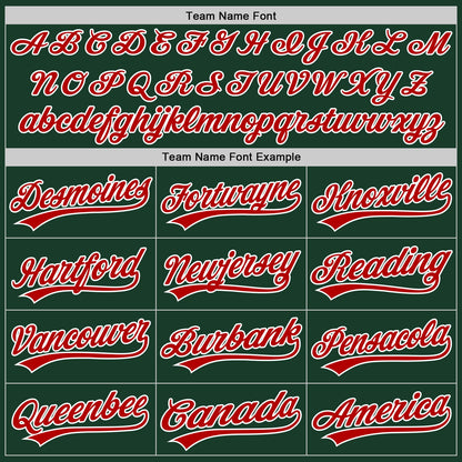 Custom Green Red-White Authentic Baseball Jersey - Sky-Custom
