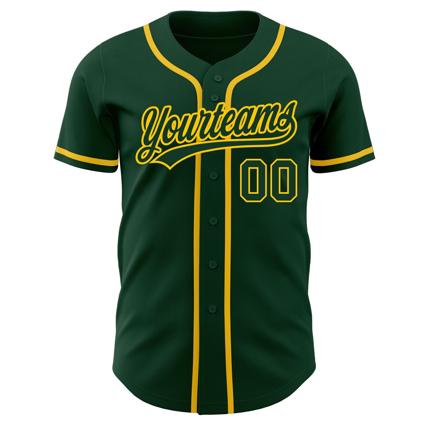 Custom Green Green-Gold Authentic Baseball Jersey - Sky-Custom