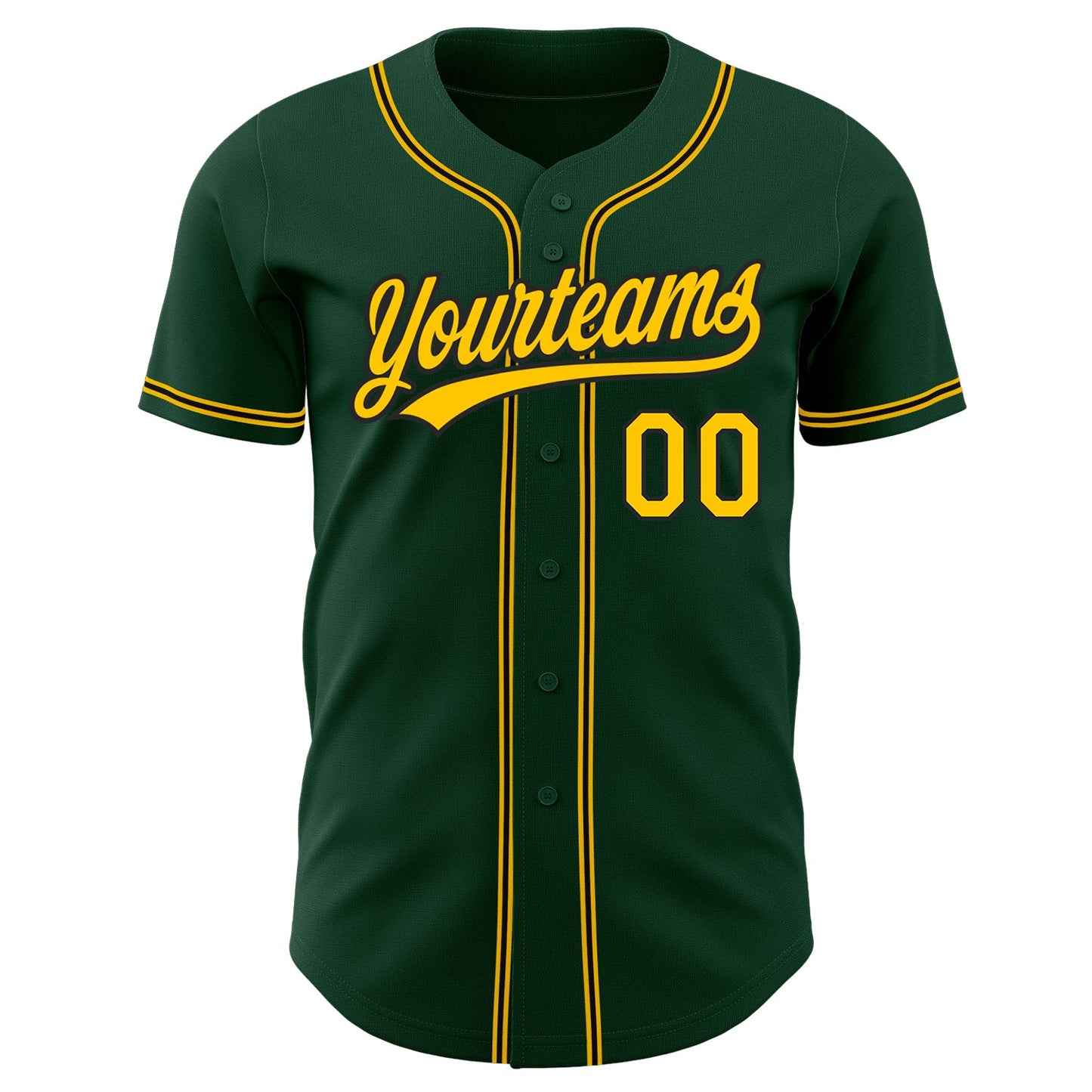Custom Green Gold-Black Authentic Baseball Jersey - Sky-Custom