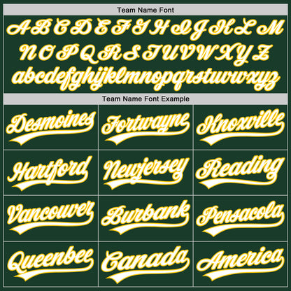 Custom Green White-Gold Authentic Baseball Jersey - Sky-Custom