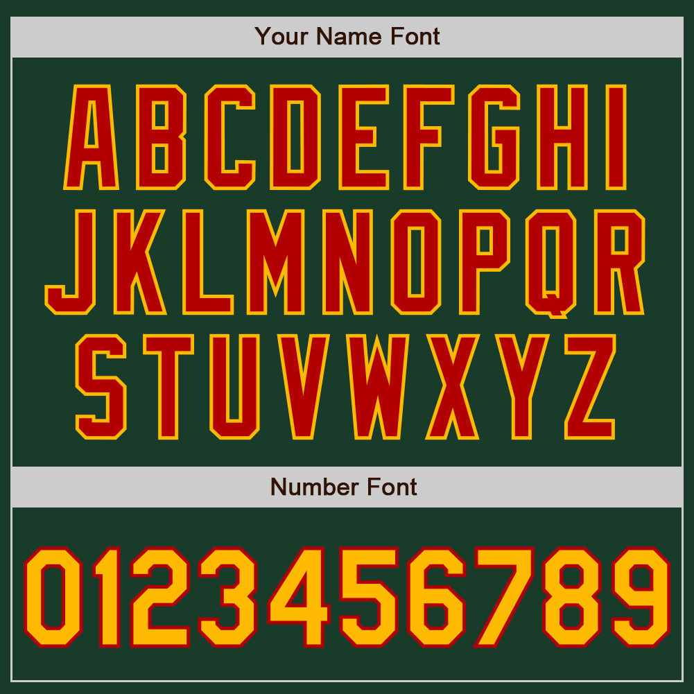 Custom Green Gold-Red Authentic Baseball Jersey - Sky-Custom