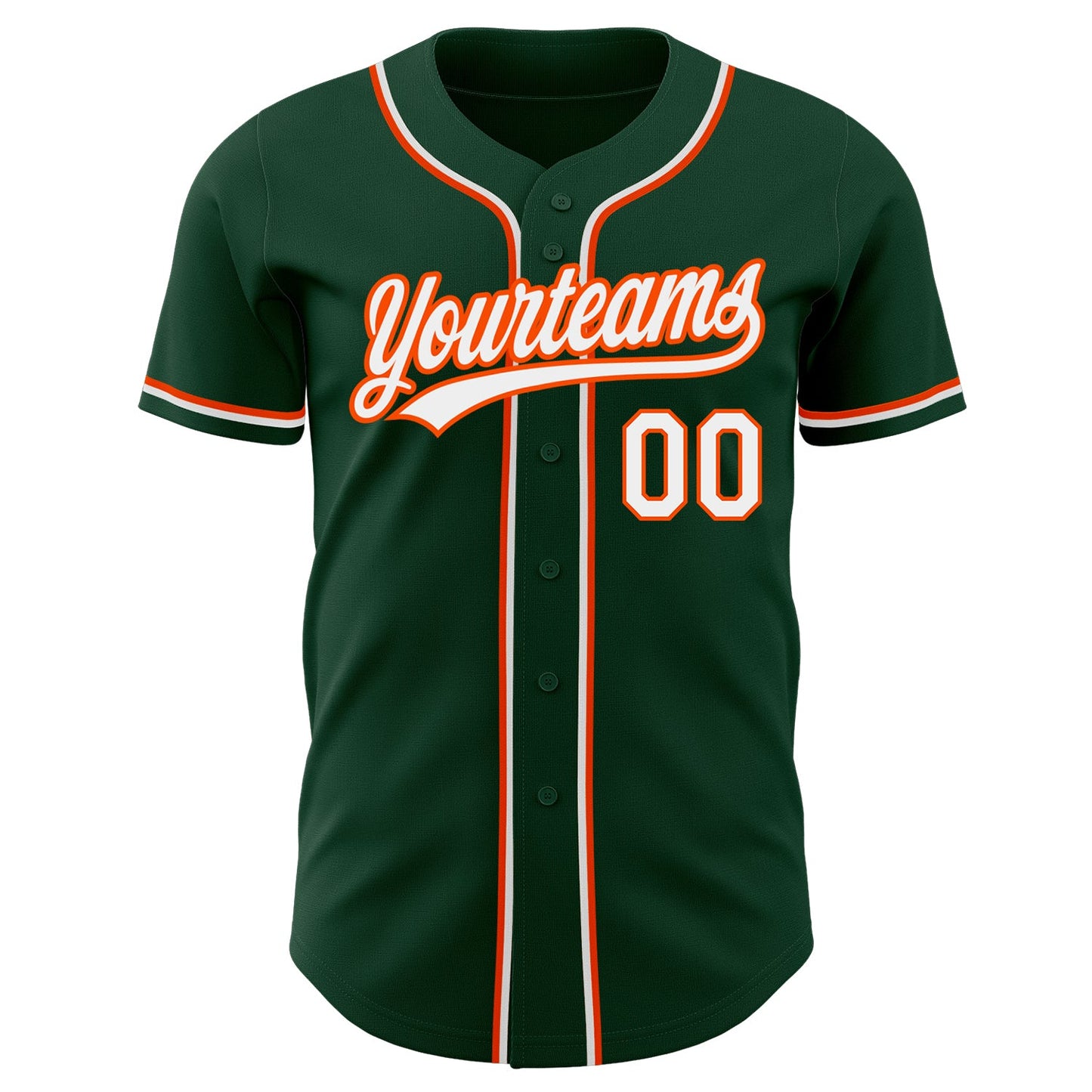 Custom Green White-Orange Authentic Baseball Jersey - Sky-Custom