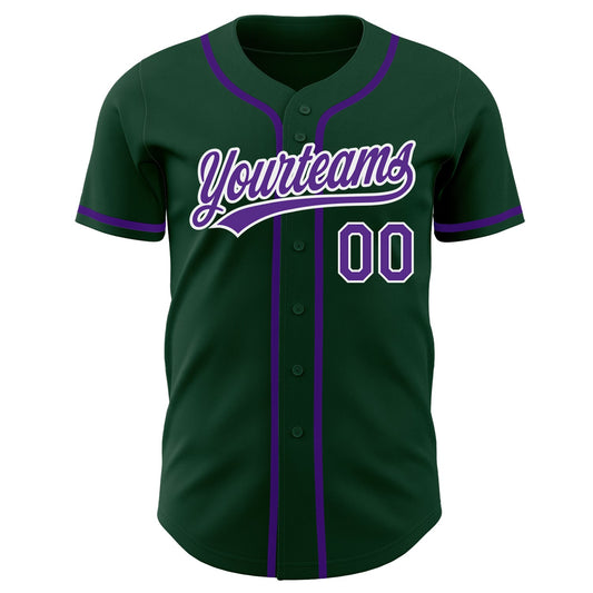 Custom Green Purple-White Authentic Baseball Jersey - Sky-Custom