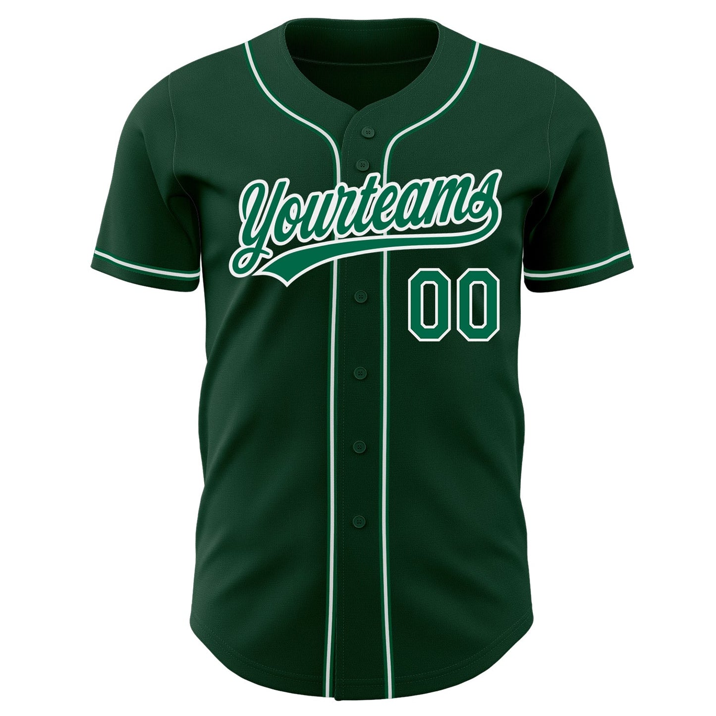 Custom Green Kelly Green-White Authentic Baseball Jersey - Sky-Custom