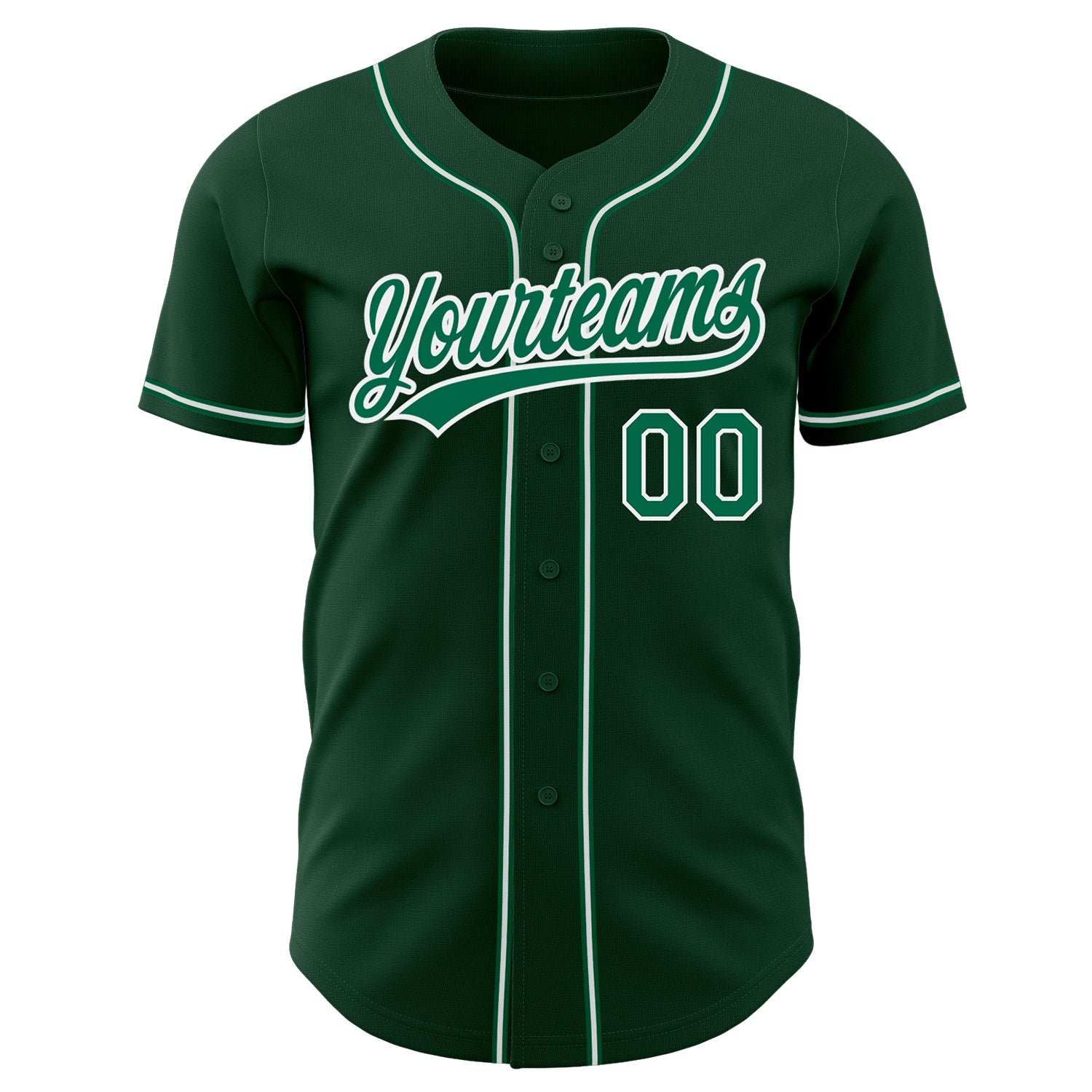 Custom Green Kelly Green-White Authentic Baseball Jersey - Sky-Custom
