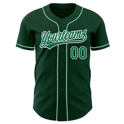 Custom Green Kelly Green-White Authentic Baseball Jersey - Sky-Custom