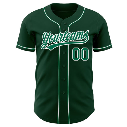 Custom Green Kelly Green-White Authentic Baseball Jersey - Sky-Custom