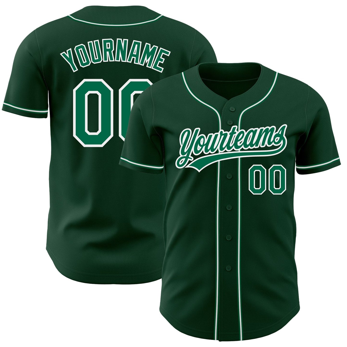 Custom Green Kelly Green-White Authentic Baseball Jersey - Sky-Custom