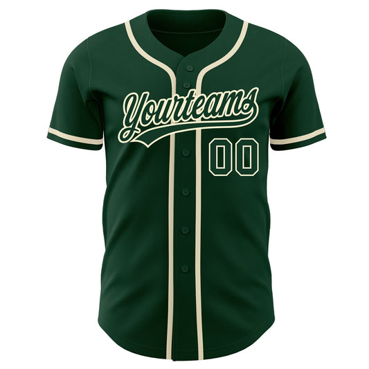 Custom Green Green-Cream Authentic Baseball Jersey - Sky-Custom