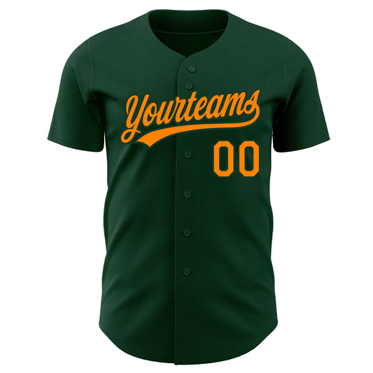 Custom Green Bay Orange Authentic Baseball Jersey - Sky-Custom