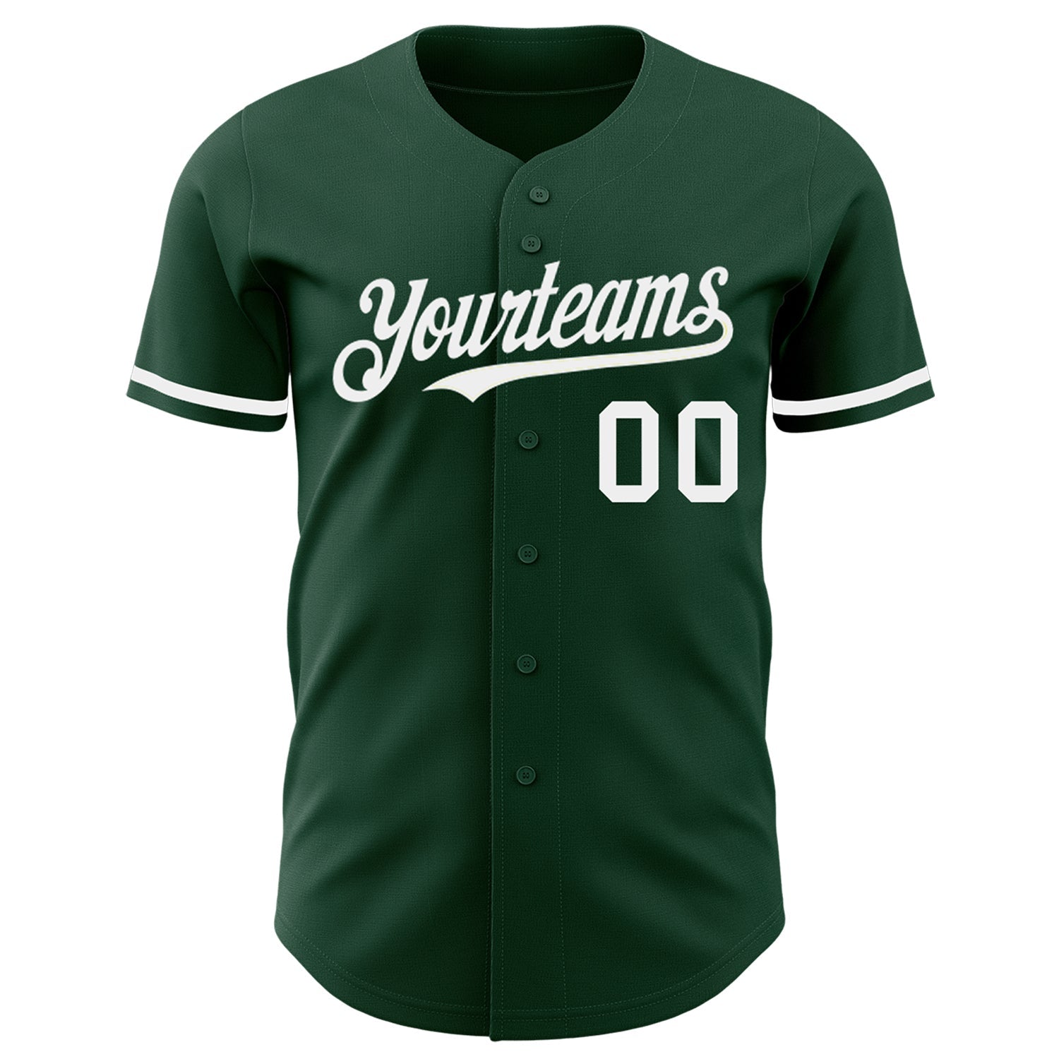 Custom Green White Authentic Baseball Jersey - Sky-Custom