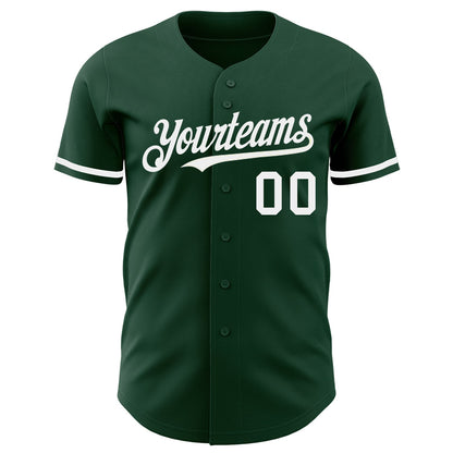 Custom Green White Authentic Baseball Jersey - Sky-Custom