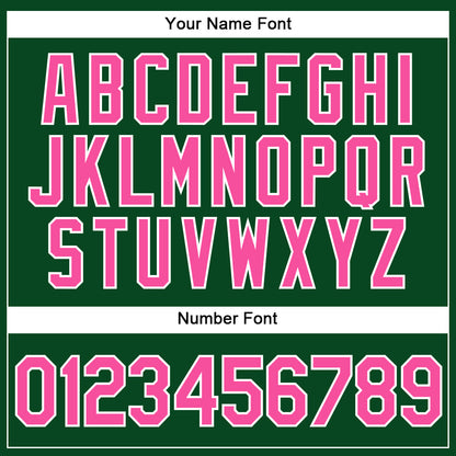 Custom Green White Pinstripe Pink Authentic Baseball Jersey - Sky-Custom