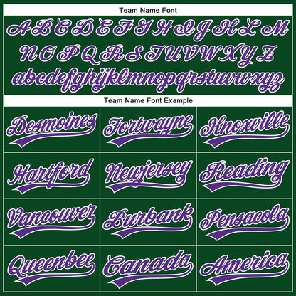 Custom Green White Pinstripe Purple Authentic Baseball Jersey - Sky-Custom