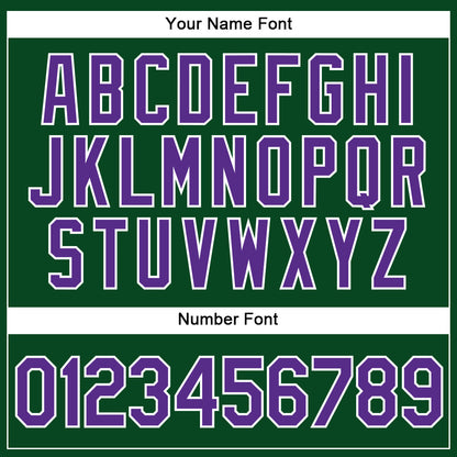 Custom Green White Pinstripe Purple Authentic Baseball Jersey - Sky-Custom