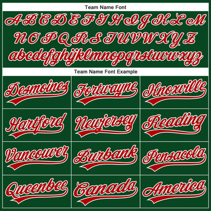 Custom Green White Pinstripe Red Authentic Baseball Jersey - Sky-Custom