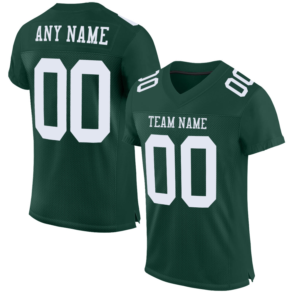 Custom Green White Mesh Authentic Football Jersey - Sky-Custom