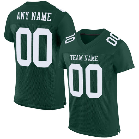 Custom Green White Mesh Authentic Football Jersey - Sky-Custom