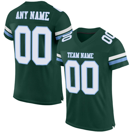 Custom Green White-Light Blue Mesh Authentic Football Jersey - Sky-Custom