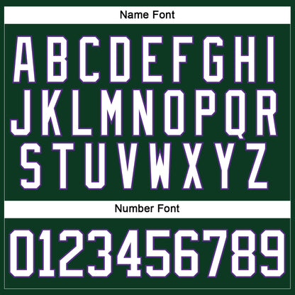 Custom Green White-Purple Hockey Lace Neck Jersey - Sky-Custom
