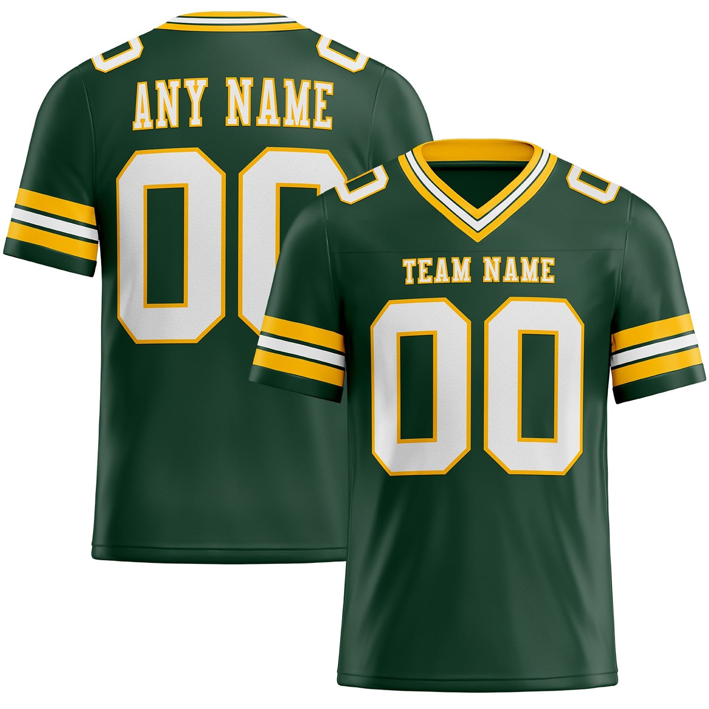 Custom Green White-Gold Mesh Authentic Football Jersey - Sky-Custom