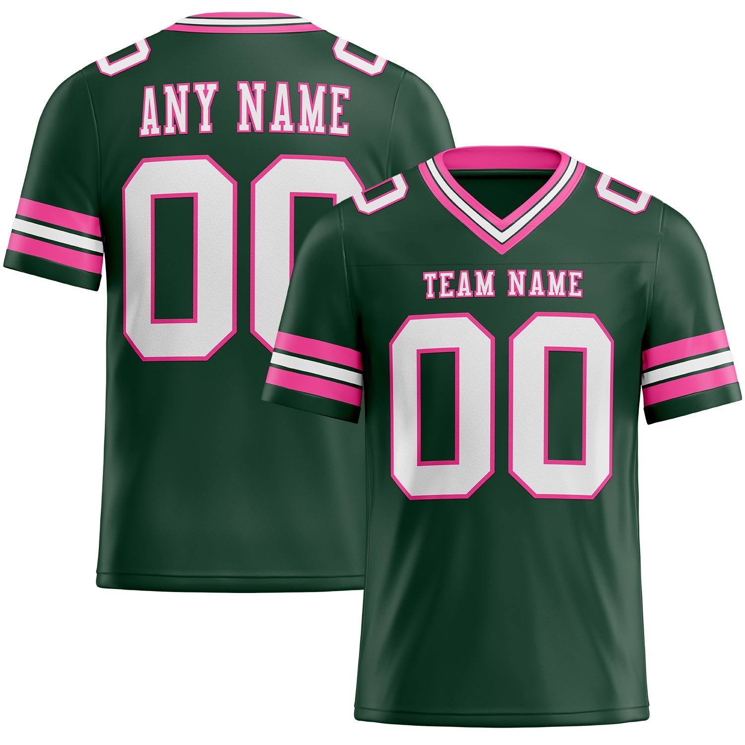 Custom Green White-Pink Mesh Authentic Football Jersey - Sky-Custom