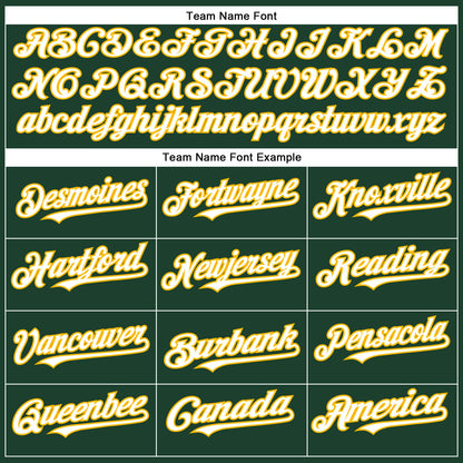 Custom Green White-Gold Authentic Baseball Jersey - Sky-Custom