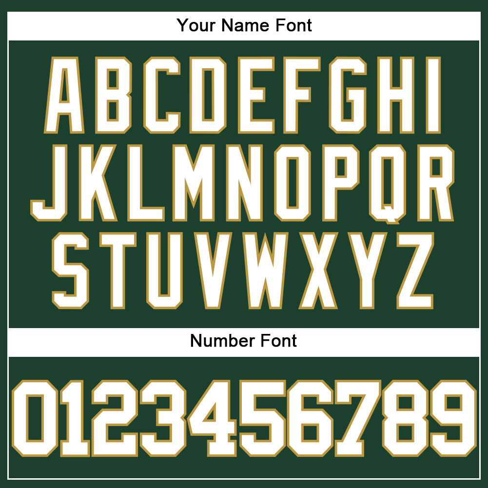 Custom Green White-Old Gold Authentic Baseball Jersey - Sky-Custom
