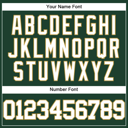 Custom Green White-Old Gold Authentic Baseball Jersey - Sky-Custom