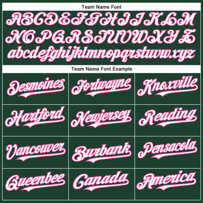 Custom Green White-Pink Authentic Baseball Jersey - Sky-Custom