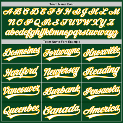 Custom Green White-Gold Authentic Throwback Baseball Jersey - Sky-Custom